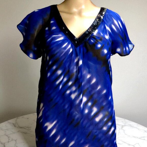 Sheer Blouse w/ Sequins Top - Picture 1 of 7